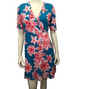 HEYTON V -NECK  FLORAL SHORT SLEEVE DRESS SIZE‎ SM